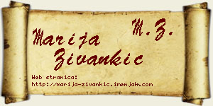 Marija Živankić vizit kartica